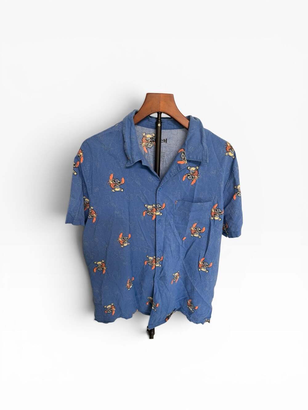Disney Stitch Hawaiian Shirt Blue All Over Print XL